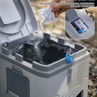 Toilette de camping pliable portable pour adultes, avec couvercle et seau intérieur, idéale pour les voyages en plein air, les camping-cars, la randonnée et les situations d'urgence