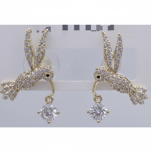 Polsini auricolari in lega di lusso di alta qualità da donna con diamanti intarsiati alla moda e alla moda-per matrimoni e feste - Product Image 1