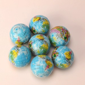 CHENXI Stress Relief Mini Educational Squeeze Earth Ball <strong>Globe</strong> 6CM PU Anti Stress Ball Fidget Toy a Pack of 12 - Product Image 4