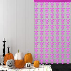 Cortina de Seda con Diseño de Murciélagos para Decoración de Casa Embrujada de Halloween, Adorno Colgante para Fiestas, Escenas de Terror, Cortina de Puerta con Borlas - Product Image 4