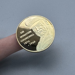 Moneda Conmemorativa de los Desembarques del Día D Bañada en Oro en Cápsula Winston <span class=keywords><strong>Churchill</strong></span>, Segunda Guerra Mundial - Product Image 1