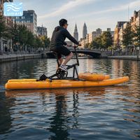 Vélo aquatique à pédales plat à ponton, 1 place, cadre en aluminium avec coussin d'air avant, performance pour lac, pliable, de Chine, Lumark