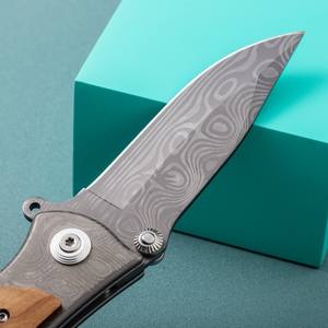 Navaja Plegable Multiherramienta para Dropshipping en Shopify, para Camping, Senderismo, Supervivencia, EDC, Acero con Alto Contenido de Carbono, Mango de Madera, Navaja de Bolsillo para Exteriores - Product Image 6