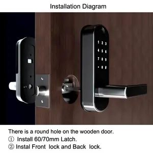 Pestillo de puerta de madera sin llave inteligente, cerradura digital de seguridad electrónica para oficina en casa, cerradura inteligente inalámbrica
