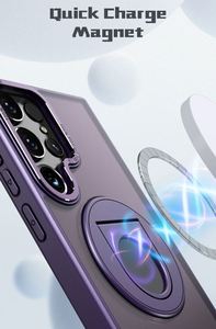 เคสกันกระแทกมุมแม่เหล็กแบบใสด้านสำหรับ Samsung S23 S24 Ultra พร้อมกระจกใส รองรับการชาร์จไร้สาย - Product Image 2