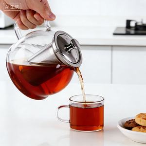 Tetera de Vidrio Borosilicato de Alta Calidad, 1400 ml, Resistente al Calor, Apta para Estufa, con Infusor, para Preparar Té en Casa, Tetera Individual - Product Image 4