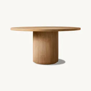 Royal Modern Table Dining Room Villa Hotel Furniture Oak Wooden Round Dining Table