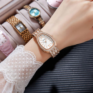 LIGE LG89275 bracciale ovale oro rosa acciaio ghiacciato <span class=keywords><strong>Roman</strong></span> orologio da donna elegante quarzo diamante orologio Vintage per ragazze - Product Image 5