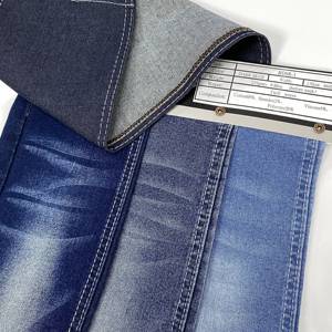 Tessuto Denim Elasticizzato <span class=keywords><strong>Super</strong></span> <span class=keywords><strong>Stretch</strong></span> Effetto Maglia Misto Blu Scuro 10 Oz - Product Image 3