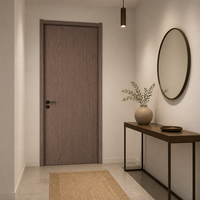 Porte intérieure en MDF mélaminé à grain de bois brun foncé pour bureaux et villas – Fournisseur pour importateurs et distributeurs en gros
