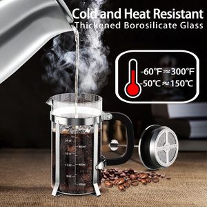Cafetière à thé et à café pour la maison, en verre borosilicate, cafetière à piston de haute qualité - Product Image 2