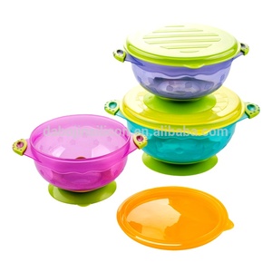 Nouveaux accessoires pour bébés - Bol d'alimentation pour bébé anti-fuite et sûr avec couvercles à clipser - Product Image 1