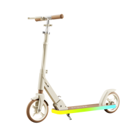 Trottinette à deux roues pour enfants avec amortissement, frein à main et lumières, trottinette d'équilibre adaptée aux enfants de 3 à 12 ans