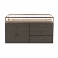 Maßgefertigte Schmuck-Vitrine OEM ODM Kundenspezifische Verkaufstheke mit Steinoptik LED-Glasvitrine für Gold- und Diamantgeschäfte