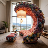 Canapé-lit moderne Nest, lit de repos unique en forme de lune, canapé rembourré de luxe, mobilier de salon esthétique, pièce maîtresse