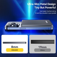 ESSAGER Magnetic Power Bank 5000mAh Ultra Slim Paket Baterai Pengisian Daya Nirkabel - Abu-abu Tua