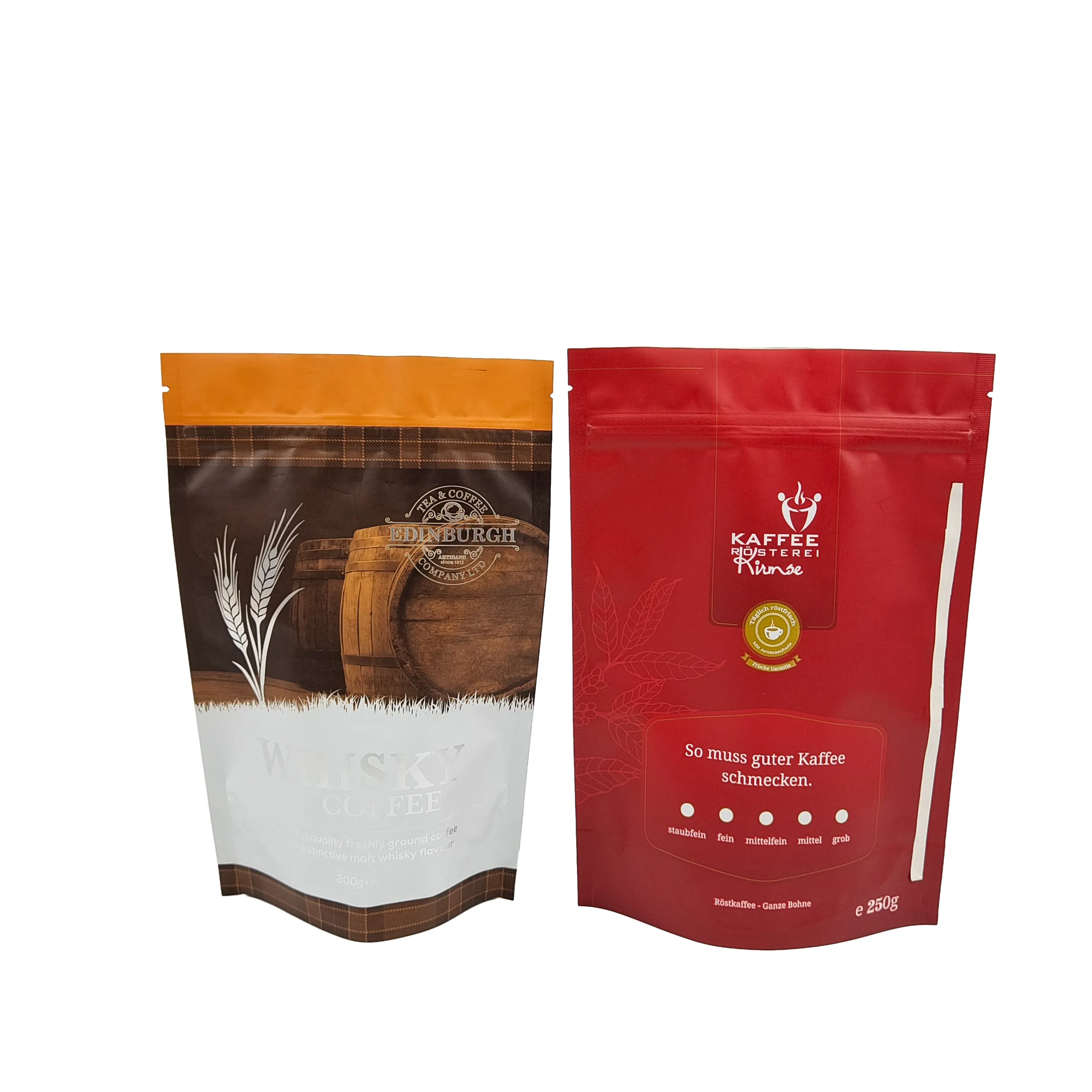 Stampa personalizzata di qualità alimentare sacchetto di plastica cibo spezie cerniera Stand Up Pouch Mylar flessibile sacchetto di imballaggio per il chicco di caffè in polvere