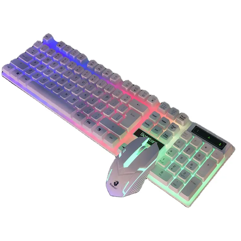 USB Lighting Keyboard Mouse combo 3D gaming lighting mouse Waterproof Ultra Thin for USB Office Wired Combo