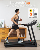 Tapis roulant compact intelligent pour la maison, compatible avec une application de fitness pour enregistrer l'activité et analyser les données d'entraînement