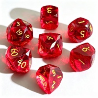 Jeu de dés en résine 7 pièces pour jeu de rôle de table Dungeons & Dragons, comprenant des dés polyédriques D20 D6 à coins arrondis pour adultes