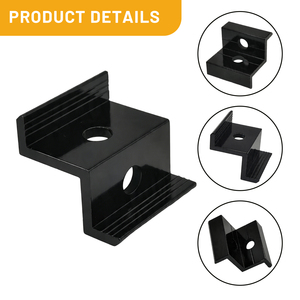 TRIPSOLAR TP-EC <span class=keywords><strong>Kit</strong></span> de <span class=keywords><strong>fixation</strong></span> pour panneaux solaires en aluminium anodisé noir, système de montage sur toit/au sol, résistant au vent de 60 m/s - Product Image 6