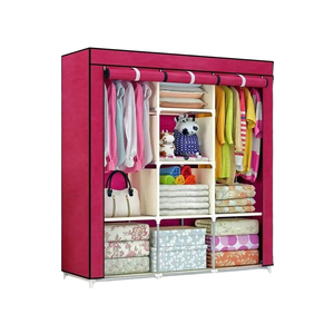 Armoire à portes coulissantes latérales pour dortoir, armoire stratifiée à assembler, petite armoire individuelle pour chambre de <span class=keywords><strong>location</strong></span>, penderie en tissu moderne - Product Image 1