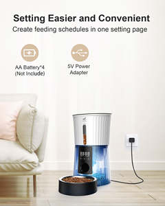 Modern 4L tahan air Dual-Power Timer baru otomatis WiFi Smart Pet Feeder dilepas plastik anjing & kucing mangkuk untuk penggunaan dalam ruangan - Product Image 6