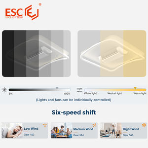 ESC LIGHTING Ventilateur de plafond Led 3 Cct Ventilateur de plafond décoratif à 6 vitesses avec lumière pour le salon - Product Image 4