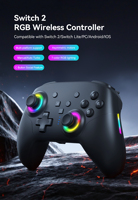Manette de jeu sans fil HS-SW2503 avec éclairage RGB respirant, double vibration, turbo, joystick pour NS2 PC Android IOS