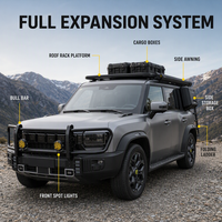 Plateforme de toit de voiture en aluminium YYD OVERLAND 200 x 120 cm, capacité de charge de 300 kg, sans perçage, pour JETOUR Traveler T2