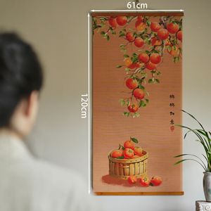 Pintura Decorativa de Doble Cara con Diseño de Caoba y Seda, para Recibidor y Sala de Estar, Estilo Chino - Product Image 3