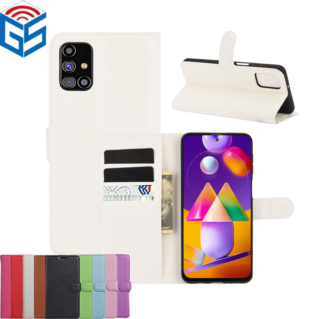 For Samsung Galaxy M53 M31S M34 5G Premium Litchi Pu Leather Flip Wallet Back Cover