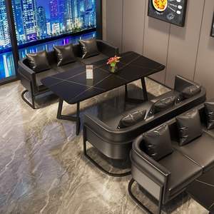 Sofás en Forma de L con Estructura Metálica y Espuma de Alta Densidad para Restaurante, Duraderos - Product Image 3