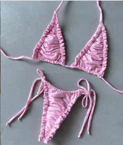 Hot sale women mini micro pink high leg Brazilian swimwear sexy lady bikini extreme Bikini