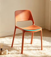 Chaise de salle à manger empilable STG Nordic en plastique rouge vin, capacité de charge 250 kg, avec dossier épaissi, pour la maison, les salons de thé et les cafés