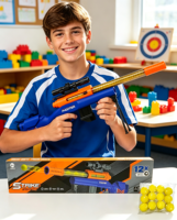Lanceur de balles en EVA souple personnalisé en usine, jouet pour enfants, jeu de tir en plein air avec 12 balles en EVA