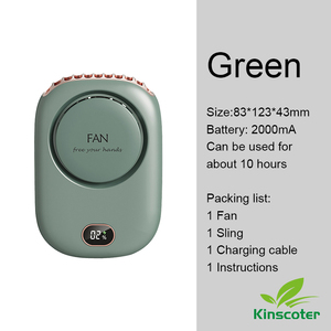 พัดลมไร้ใบพัดไฟฟ้าขนาดเล็กแบบพกพากลางแจ้งพัดลมไร้ใบพัดแบบชาร์จไฟได้3ระดับ USB - Product Image 4