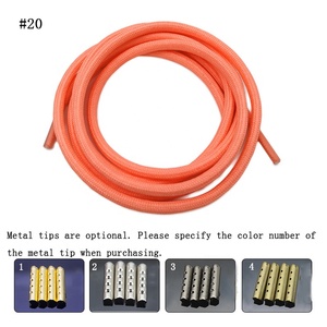 Lacets ronds en polyester avec embouts métalliques dorés, lacets de remplacement durables pour baskets - Product Image 6