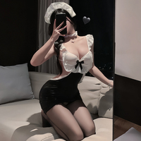 Costume de secrétaire ludique et élégant, tenue de femme de chambre chic, jupe moulante de bureau, robe de jeu de rôle séduisante, tenue coquine d'élite