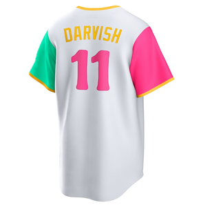 Camisolas de Basebol Americano Costuradas San Diego City Style 23 Tatis Jr. 13 Machado 22 Soto 11 Darvish 9 Cronenworth <span class=keywords><strong>2</strong></span> Bogaerts - Product Image 5
