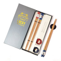 Lot de 25 baguettes en bois écologiques avec motif de dragon, chat de fortune, lot de 2 paires, boîte cadeau élégante en papier
