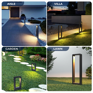 Lampu Bollard LED Tahan Air Modern IP65 Aluminium 3000k Putih Hangat untuk Jalan Taman dengan Daya AC Sertifikasi CE - Product Image 2
