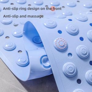 Tapis de bain rectangulaire en PVC avec picots de massage, antidérapant, absorbant, léger, motif à pois, tapis de sécurité pour la douche et la salle de bain - Product Image 6