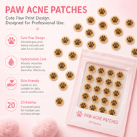 Patchs anti-acné ronds en forme de patte de chat, couvre-boutons hydrocolloïdes pour le soin de la peau