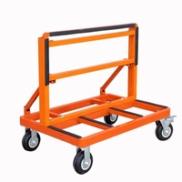 Chariot à verre robuste avec cadre en A pliable et roulettes pivotantes pour le maniement des panneaux de verre