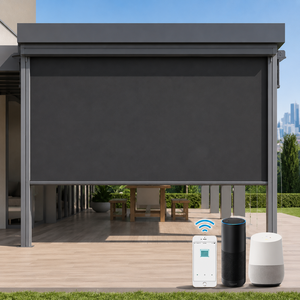 Pergola motorisée rétractable à télécommande, imperméable, avec écran Zip Track, stores automatiques pour extérieur - Product Image 1