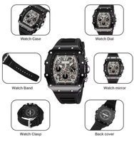 Montre de marque célèbre en gros Skmei 2305, montre-bracelet de luxe à six aiguilles, style sport, étanche, en silicone, pour hommes, à quartz
