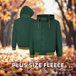 Veste polaire décontractée brodée pour homme grande taille, à bouton unique, en tissu polyester doux et épais, idéale pour les activités de plein air en automne - Product Image 2