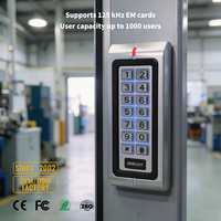 Clavier de contrôle d'accès autonome en métal, lecteur de carte RFID 125 kHz EM, 1000 utilisateurs, serrure de porte anti-explosion et anti-effraction