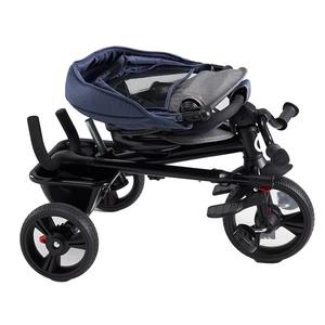 Poussette pliable pour enfants, <span class=keywords><strong>tricycle</strong></span> multifonctionnel pour bébé avec auvent, chariot, vélo pour tout-petits à 3 roues - Product Image 2